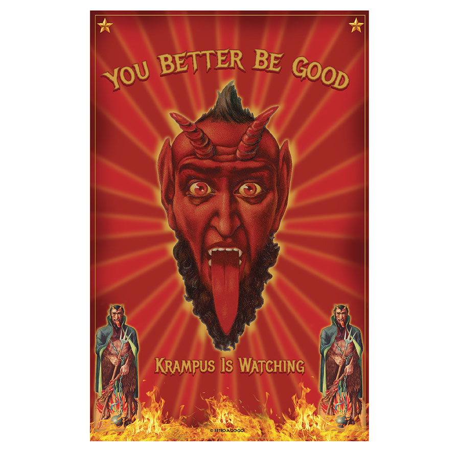 Krampus You Better Be Good Plush Throw Blanket
