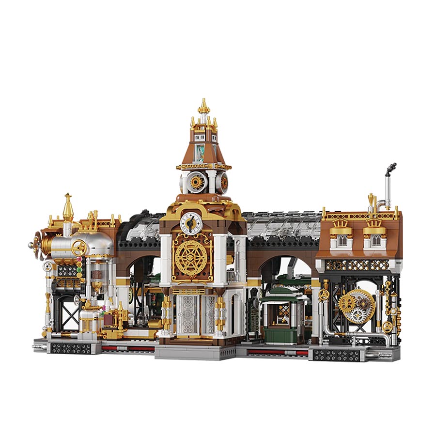 Pantasy Steampunk Rail Station 2723-Piece Building Block Toy