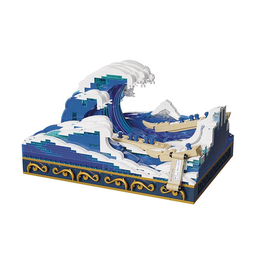 Pantasy Ukiyo-E Kanagawa Surfing 1513-Piece Building Block Toy