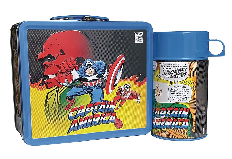 Tin Titans Marvel Captain America Classic Previews Exclusive Lunch Box With Beverage Container