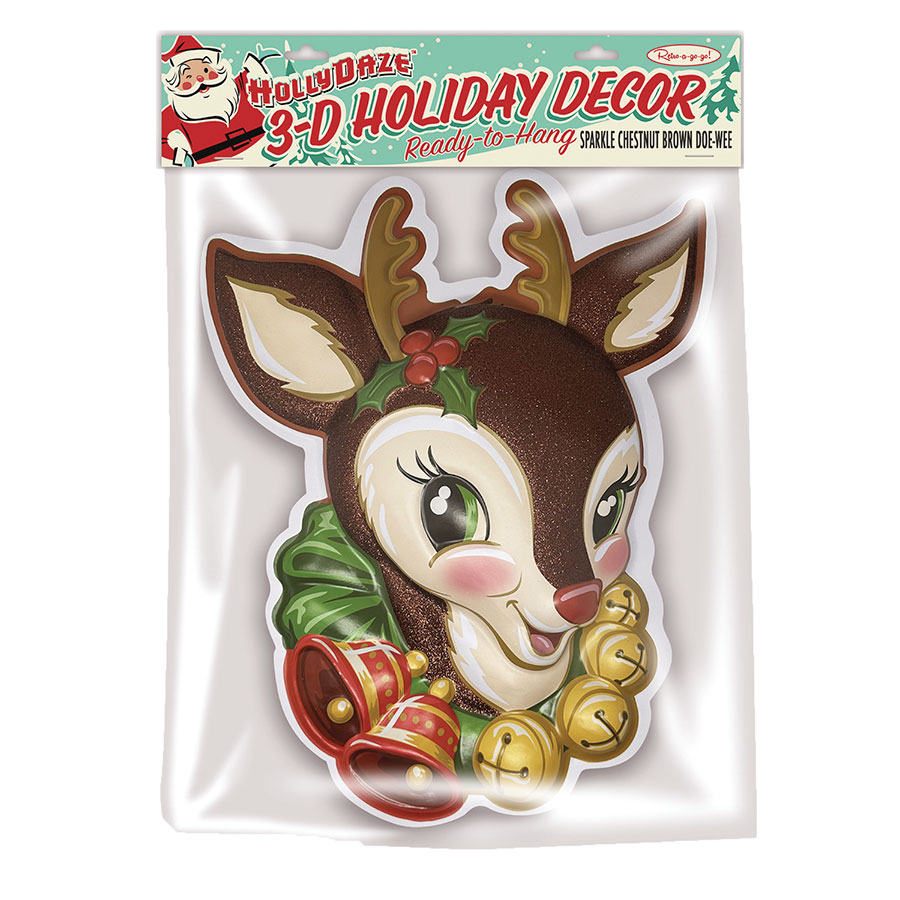 Doug P Gosh 3D Wall Decor - Sparkle Chestnut Brown Doe-Wee Reindeer