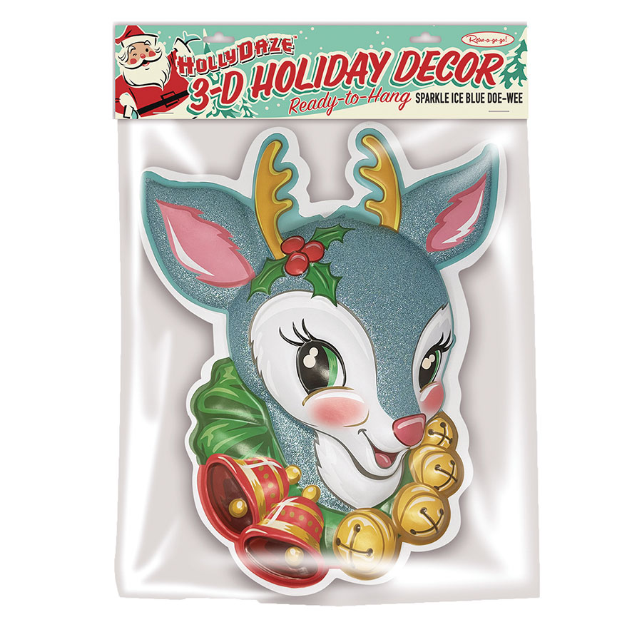 Doug P Gosh 3D Wall Decor - Sparkle Ice Blue Doe-Wee Reindeer