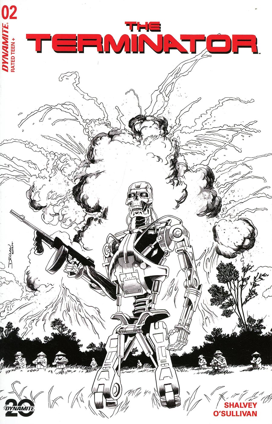 Terminator Vol 4 #2 Cover K Incentive Declan Shalvey Line Art Cover