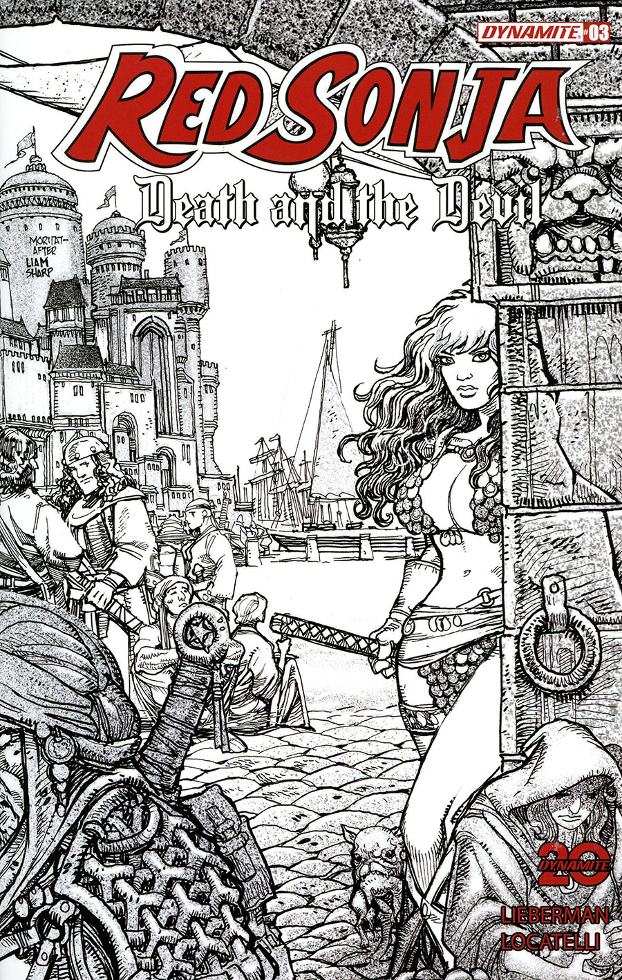 Red Sonja Death And The Devil #3 Cover I Incentive Moritat Black & White Cover
