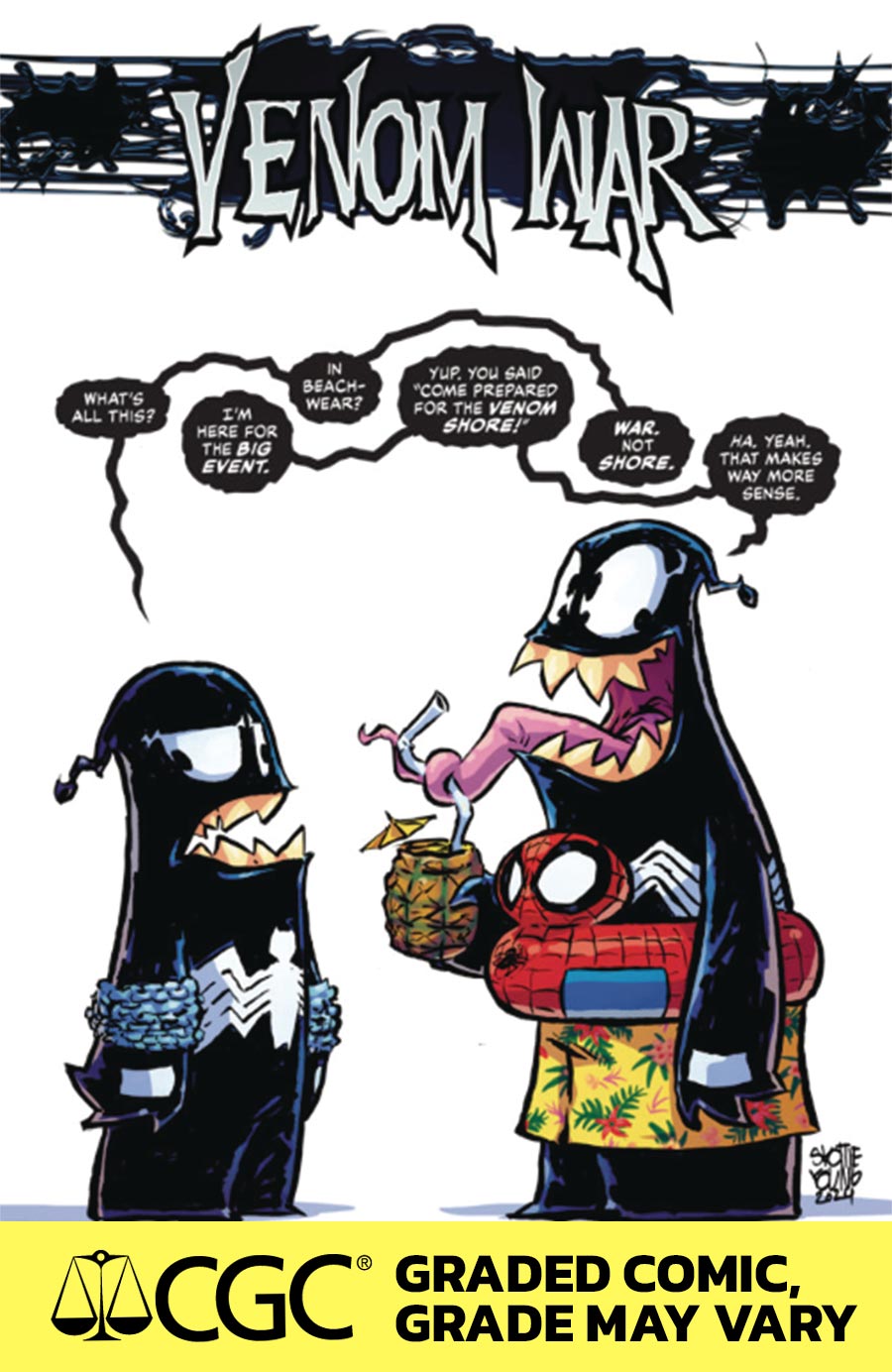 Venom War #1 Cover Q DF Skottie Young Variant Cover CGC Graded 9.6 Or Higher