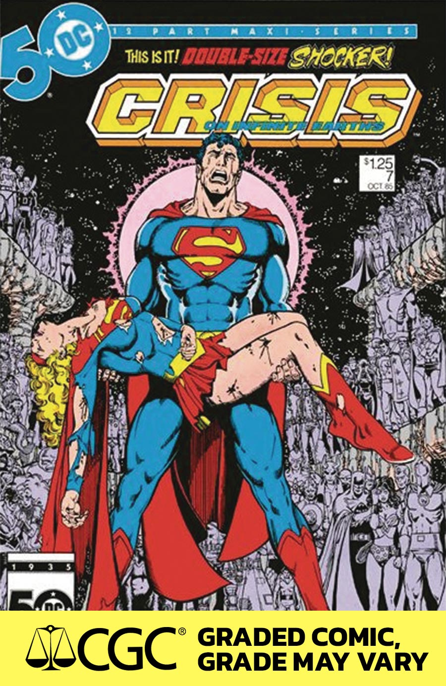 Crisis On Infinite Earths #7 Facsimile Edition Cover E DF George Perez Foil Variant Cover CGC Graded 9.6 Or Higher