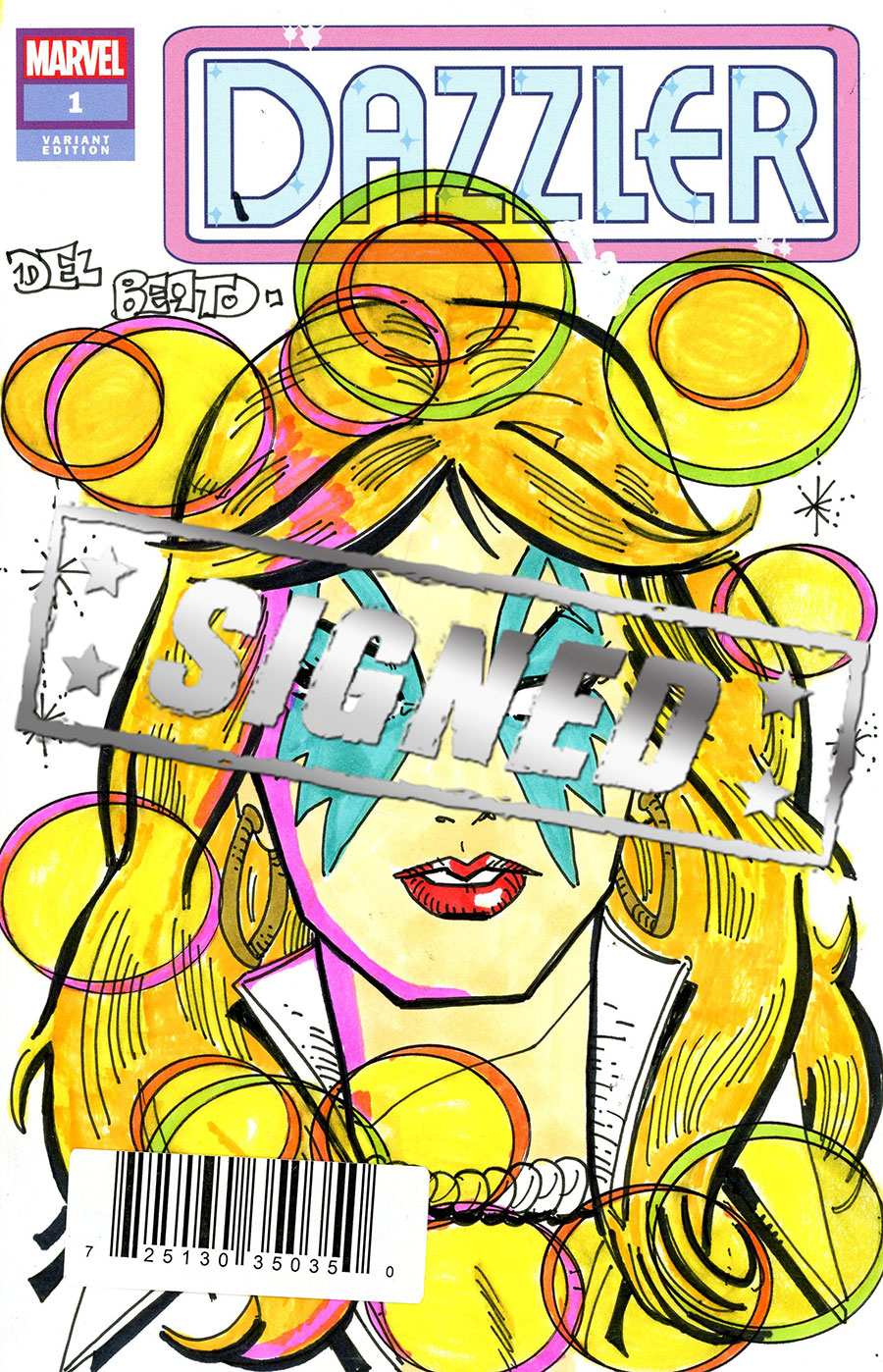 Dazzler Commissioned Cover Art Signed & Remarked By Mariano Nicieza & Joe Delbeato With A Dazzler Hand-Drawn Sketch
