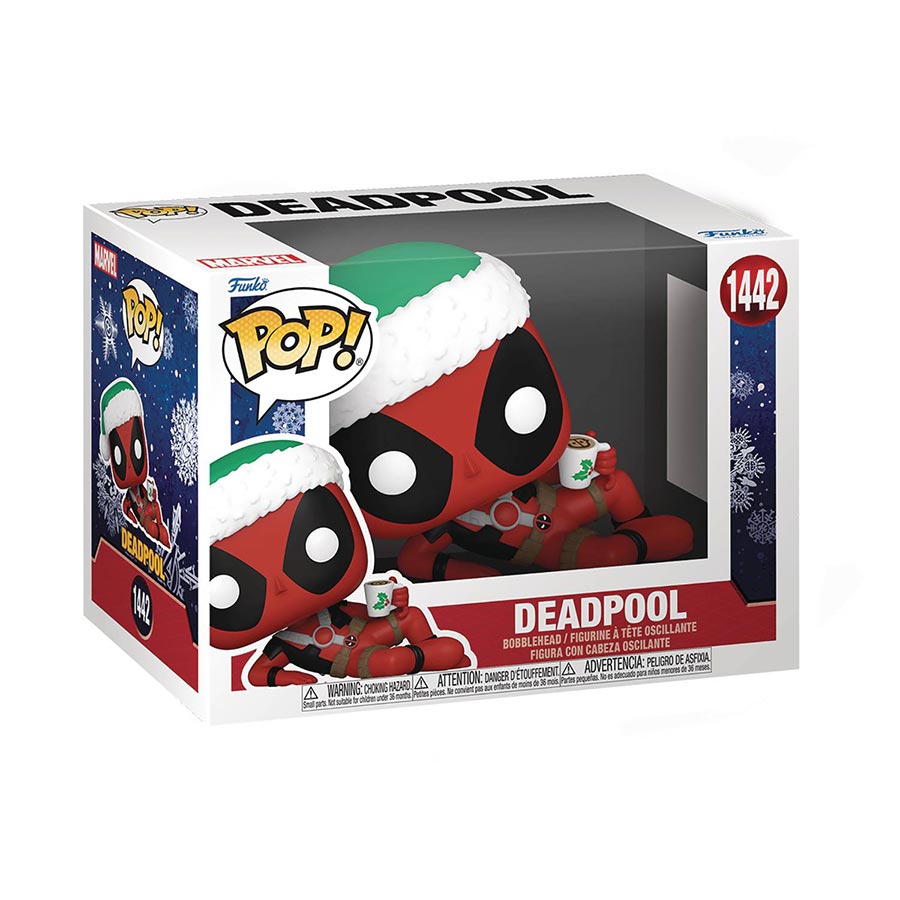 POP Marvel Holiday Deadpool With Hot Cocoa Vinyl Bobble Head