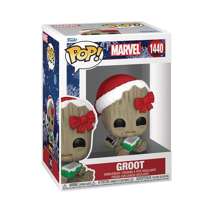 POP Marvel Holiday Groot With Gift Vinyl Bobble Head