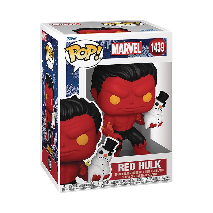 POP Marvel Holiday Red Hulk With Snowman Vinyl Bobble Head