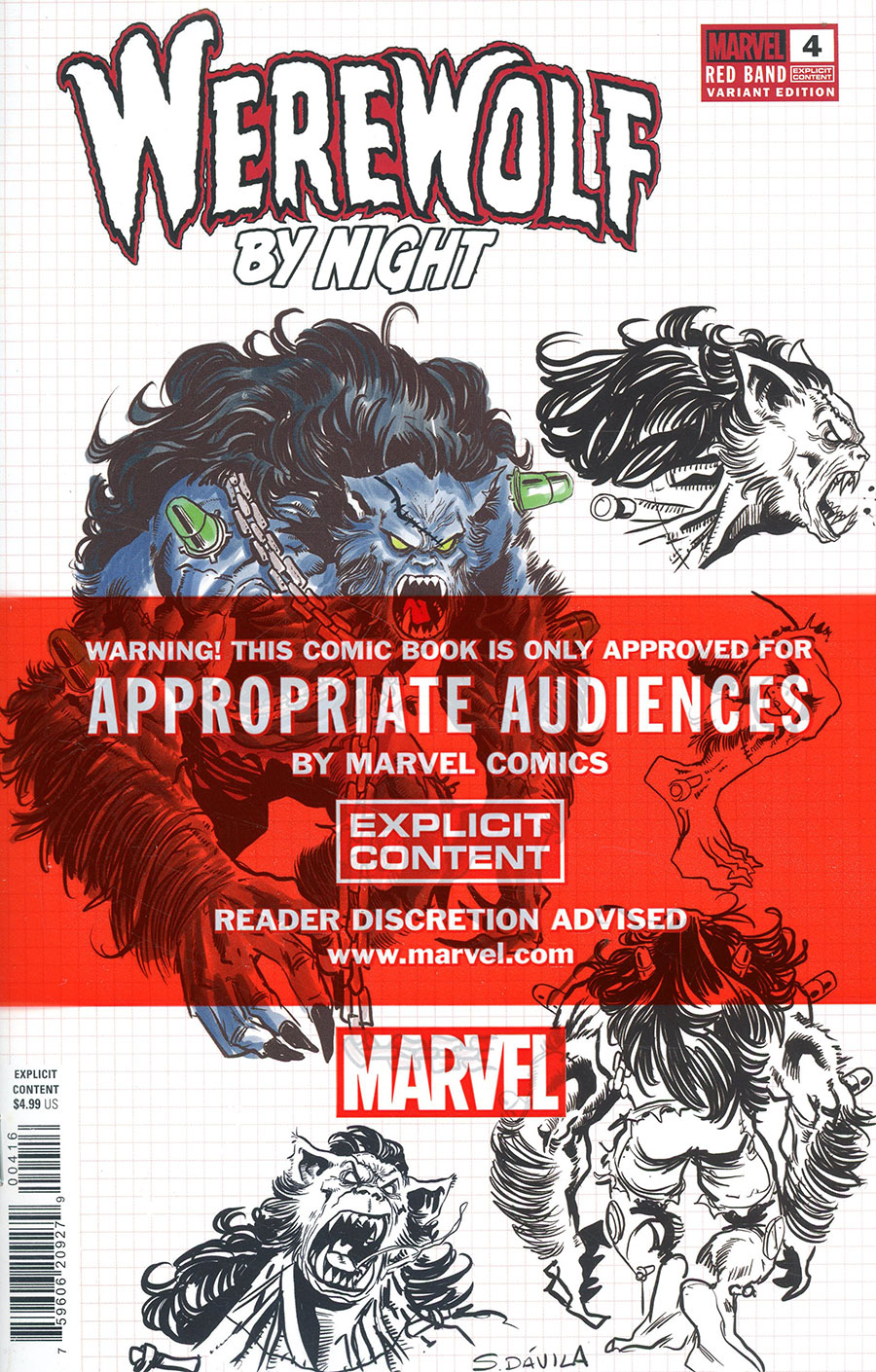 Werewolf By Night Red Band #4 Cover C Incentive Sergio Davila Design Variant Cover With Polybag