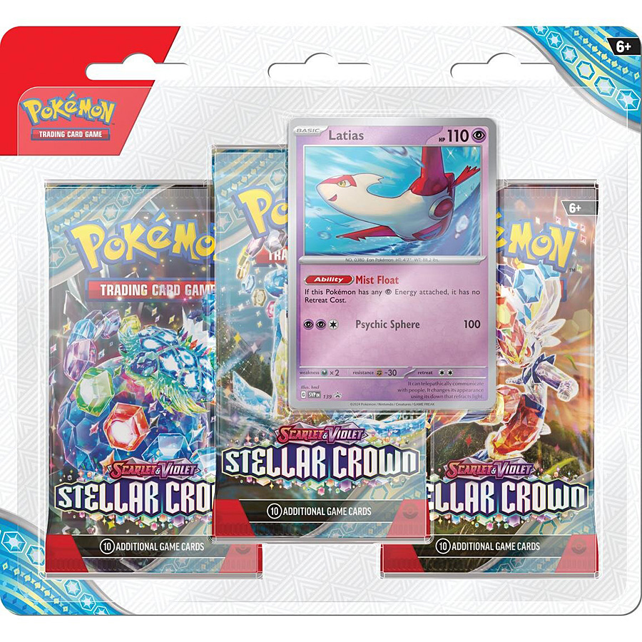 Pokemon Scarlet And Violet Stellar Crown 3-Pack Blister Pack