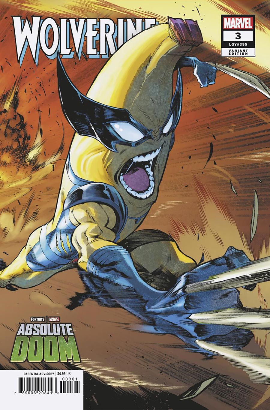 Wolverine Vol 8 #3 Cover F Variant Iban Coello Marvel Fortnite Peelverine Cover