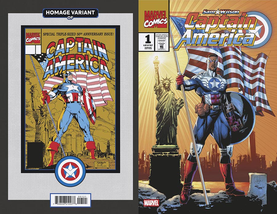 Sam Wilson Captain America #1 Cover B Variant Whilce Portacio Captain America Sam Wilson Homage Cover