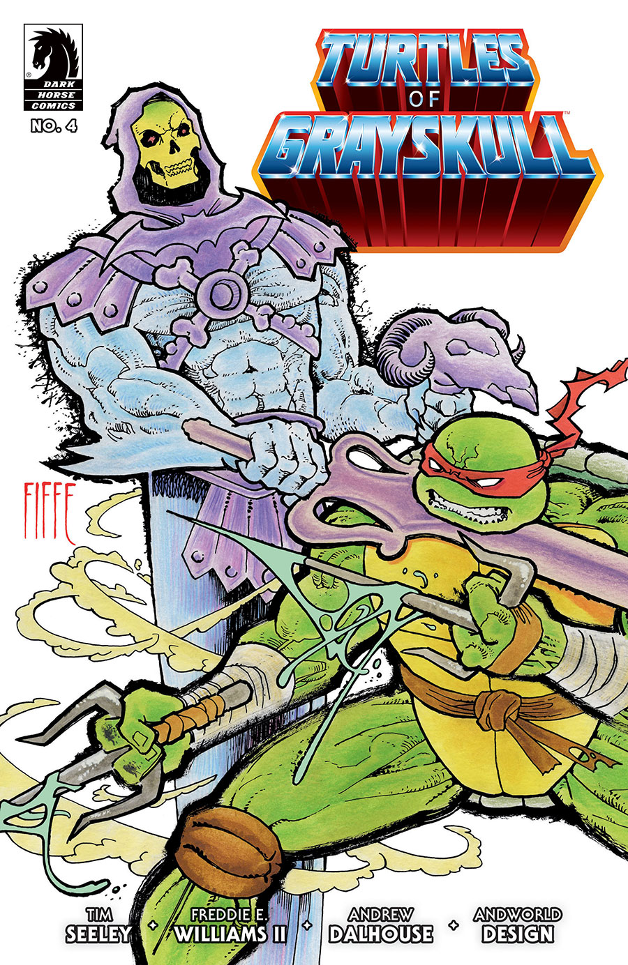 Masters Of The Universe Teenage Mutant Ninja Turtles Turtles Of Grayskull #4 Cover B Variant Michel Fiffe Cover (Limit 1 Per Customer)