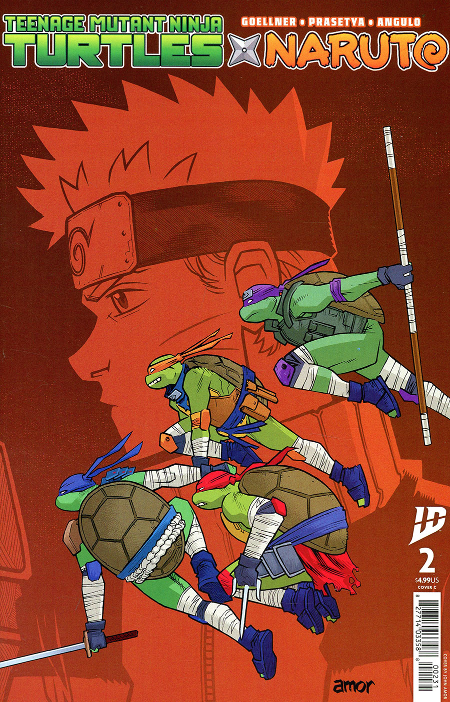 Teenage Mutant Ninja Turtles x Naruto #2 Cover C Variant John Amor Cover
