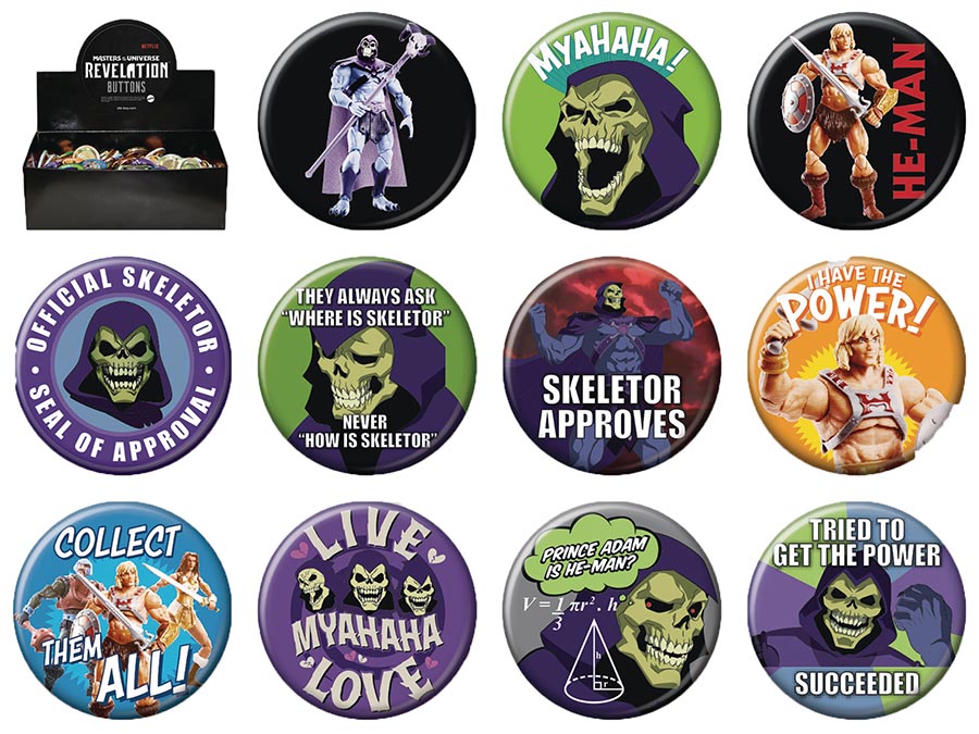 Masters Of The Universe Revelation Button 144-Piece Assortment Case