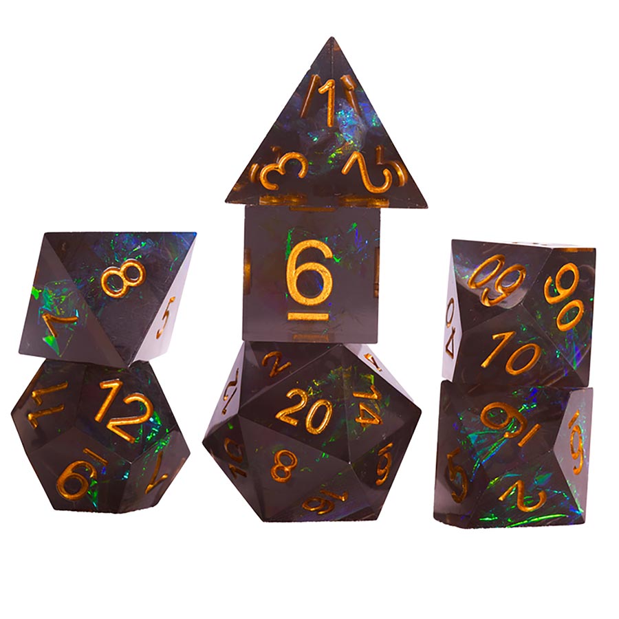 Sharp Fairy RPG Dice 7-Piece Set - Night