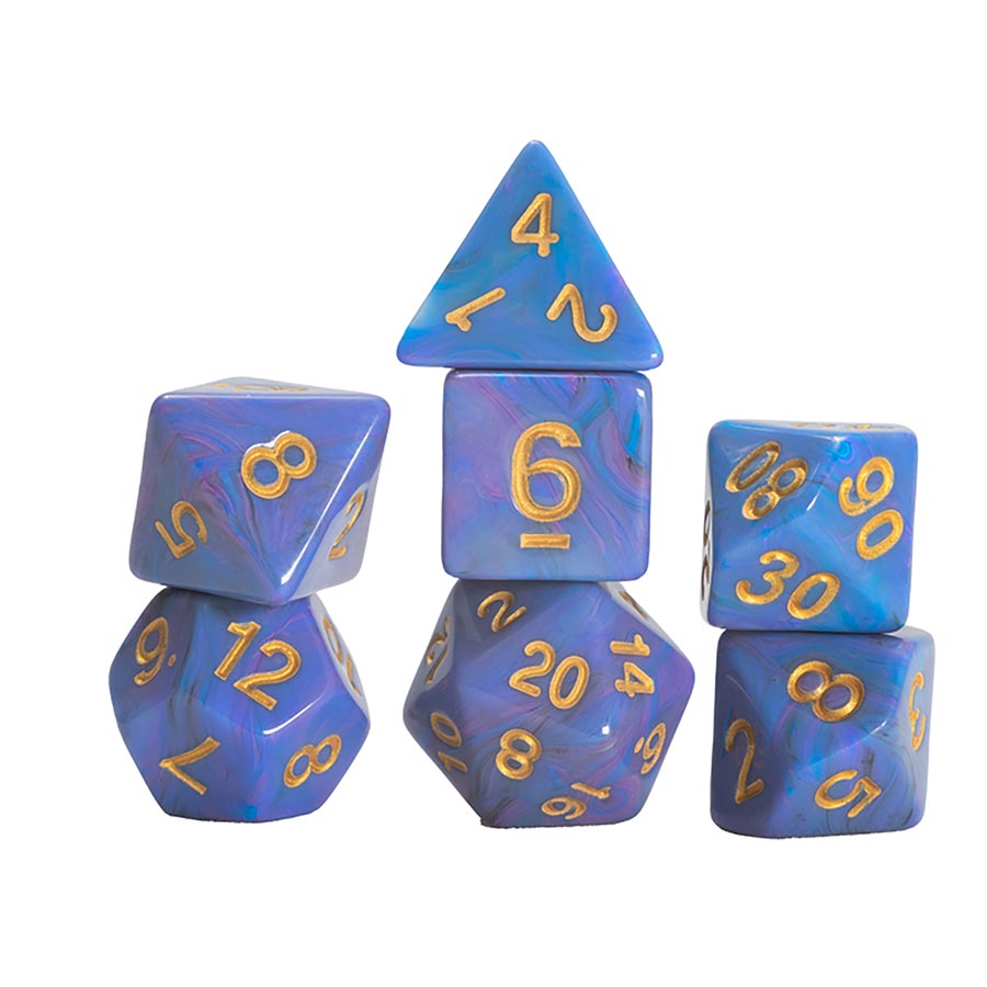 Unicorn RPG Dice 7-Piece Set - Blue