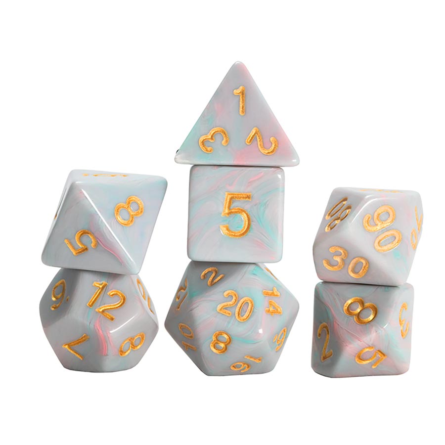 Unicorn RPG Dice 7-Piece Set - Teal
