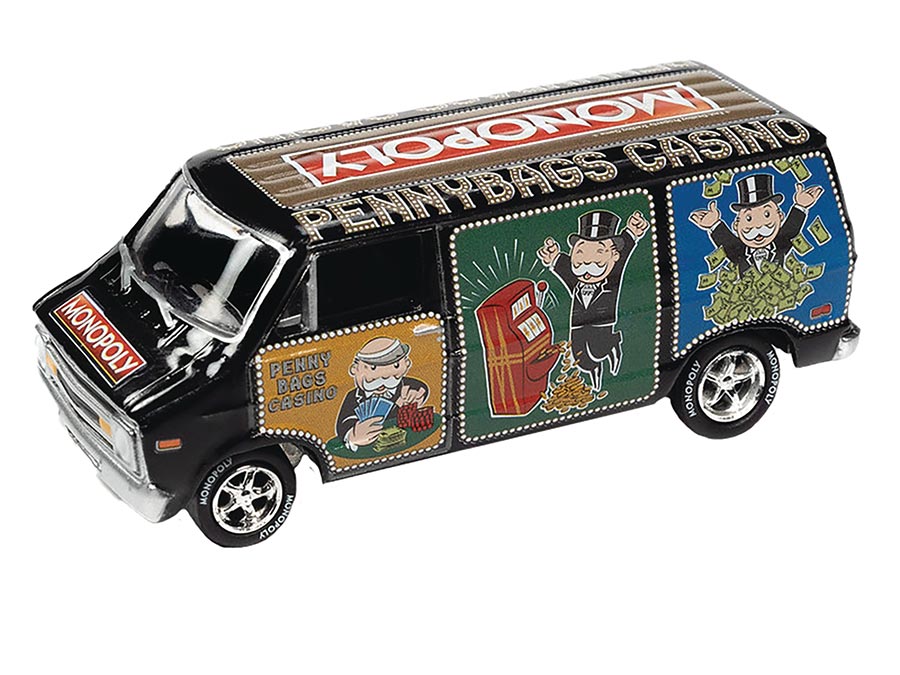 Johnny Lightning Monopoly 1976 Dodge Casino Van 1/64 Scale Die-Cast Car