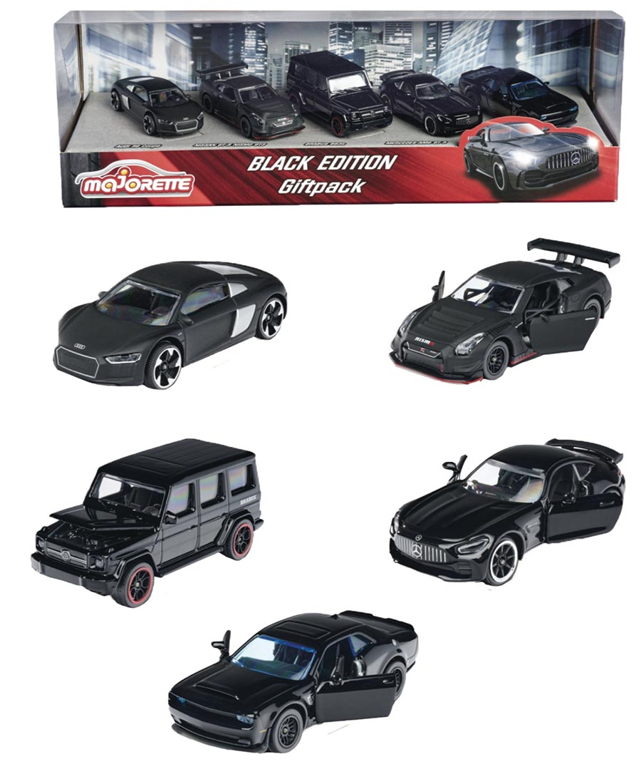 Majorette Black Edition 5-Pack 1/64 Scale Die-Cast Cars