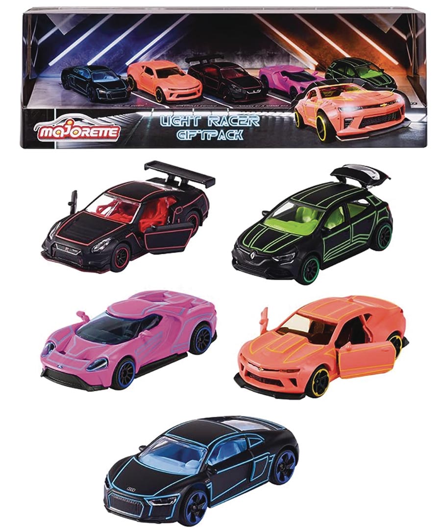 Majorette Light Racer 5-Pack 1/64 Scale Die-Cast Cars