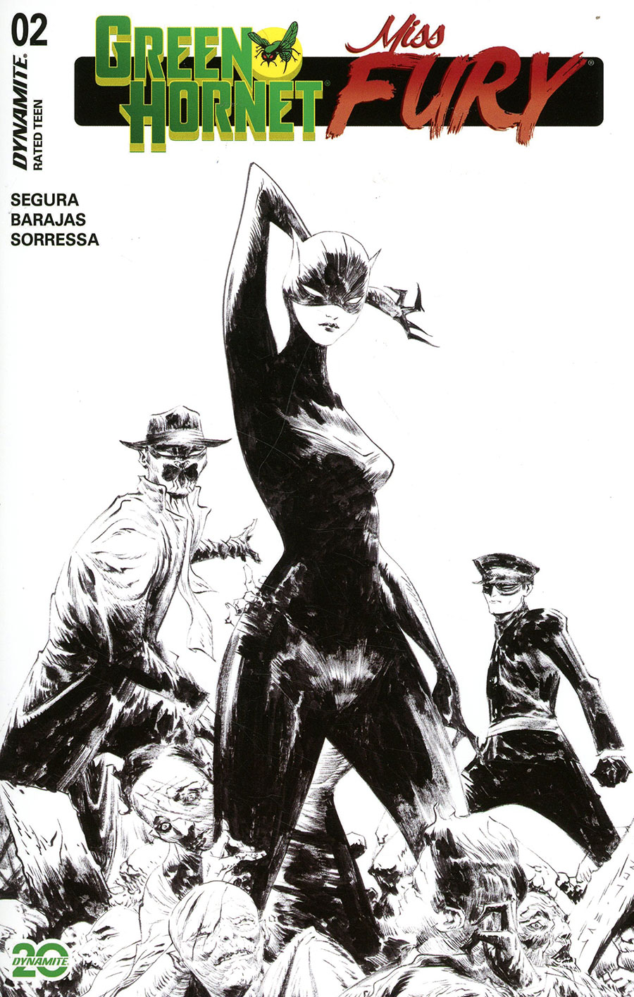 Green Hornet Miss Fury #2 Cover F Incentive Jae Lee Line Art Cover
