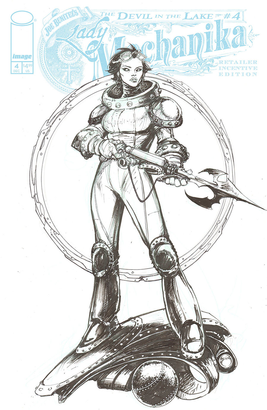 Lady Mechanika The Devil In The Lake #4 Cover C Incentive Joe Benitez Black & White Cover