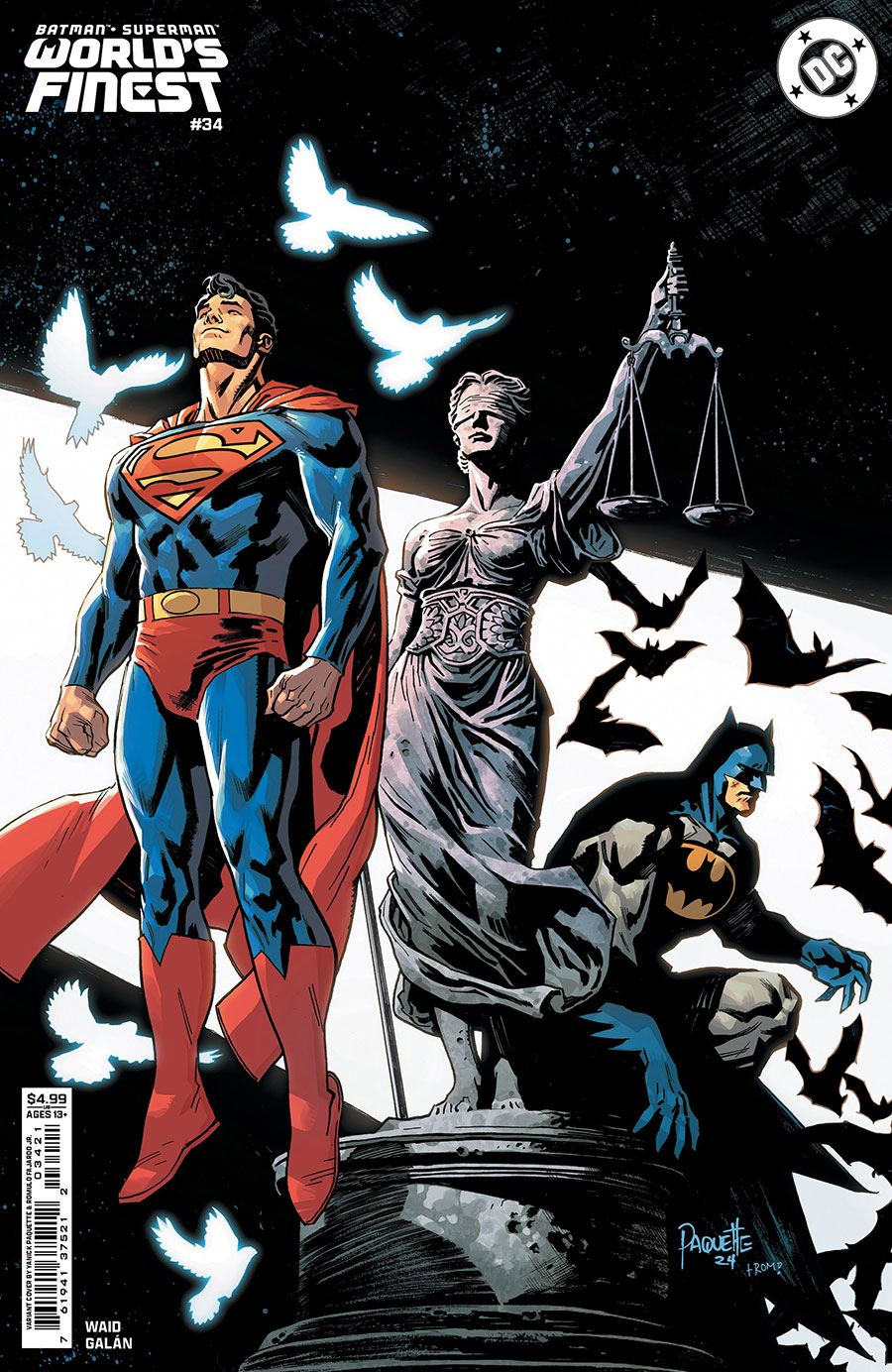Batman Superman Worlds Finest #34 Cover B Variant Yanick Paquette Card Stock Cover