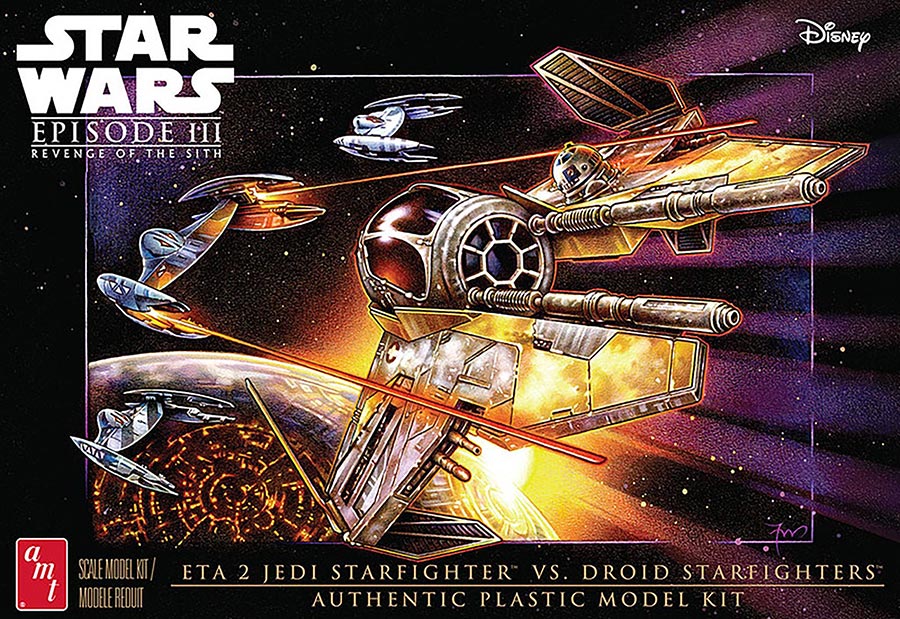 AMT Star Wars The Phantom Menace Jedi Starfighter V Droid Fighter 1/48 Scale Model Kit