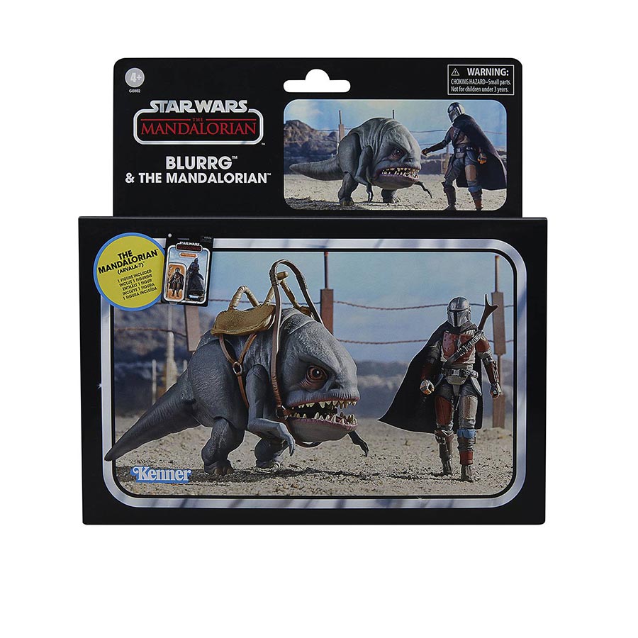 Star Wars Vintage The Mandalorian Blurrg And The Mandalorian 3.75-Inch Action Figure