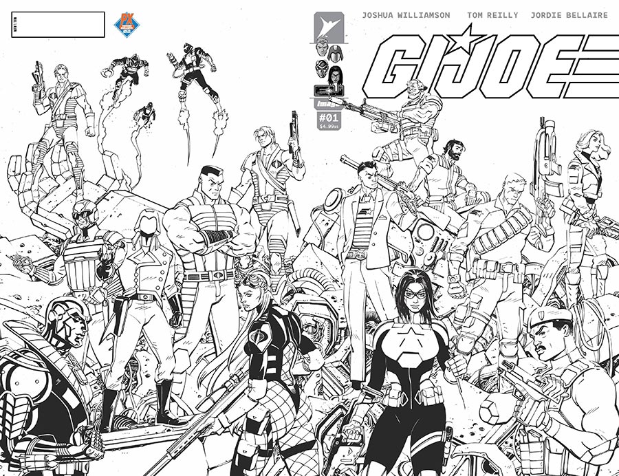 GI Joe Vol 10 #1 Cover S Previews Exclusive Tom Reilly Black & White Wraparound Variant Cover
