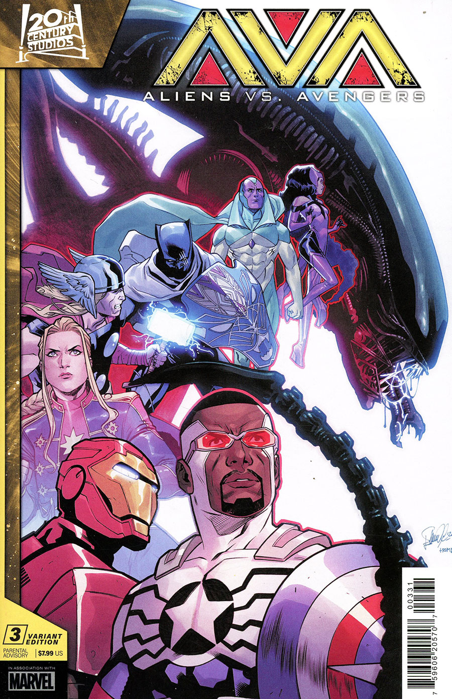 Aliens vs Avengers #3 Cover C Variant Elena Casagrande Cover