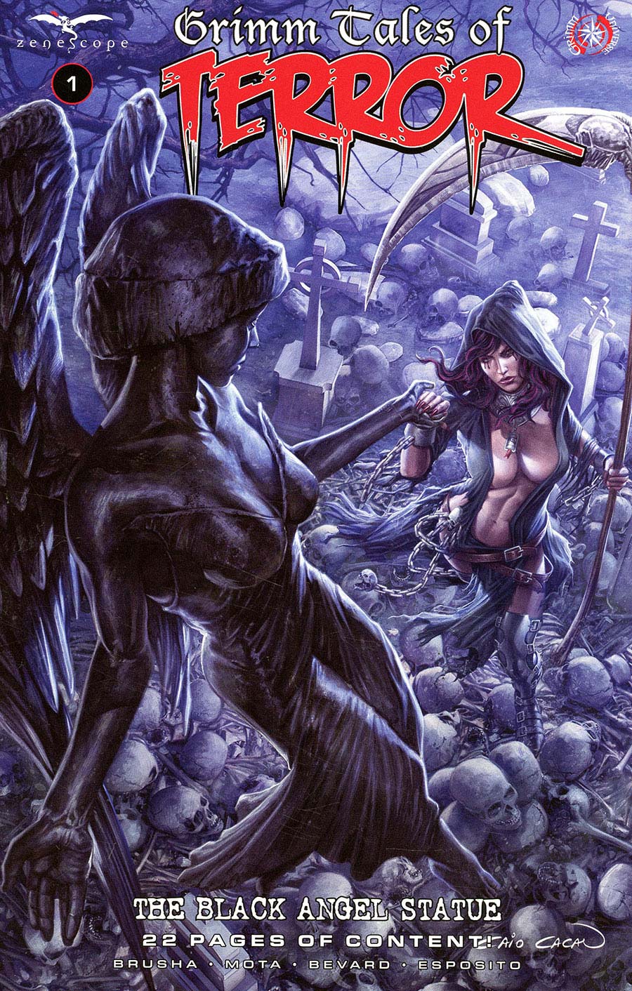 Grimm Fairy Tales Presents Grimm Tales Of Terror Vol 5 #1 The Black Angel Statue Cover B Variant Caio Cacau Cover