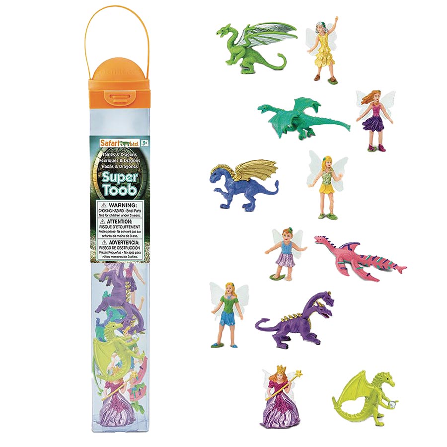 Fairies And Dragons 12-Piece Figurine Toob