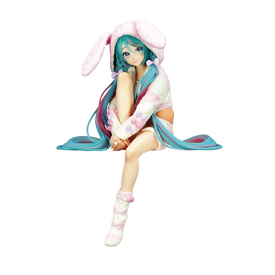 Hatsune Miku Noodle Stopper Figure - Rabbit Ear Hood Pajamas