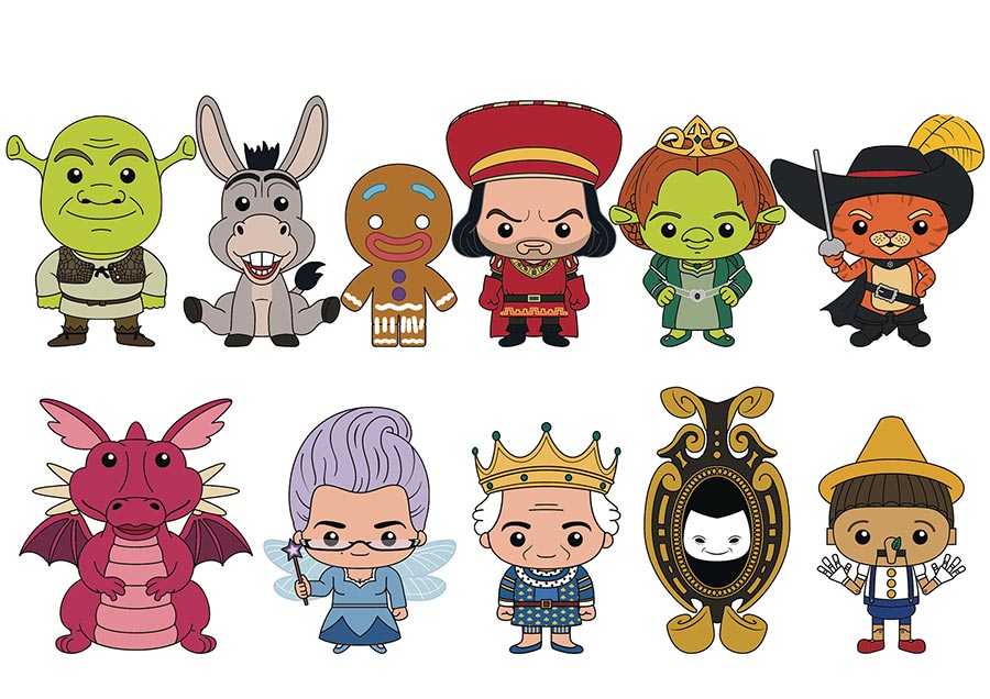 Shrek 3D Foam Bag Clip Blind Mystery Box 24-Piece Display