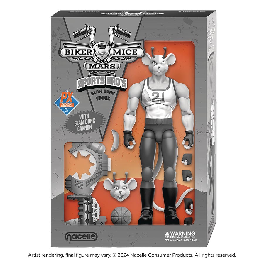Biker Mice From Mars Sports Bros Previews Exclusive Black & White Action Figure - Vinnie
