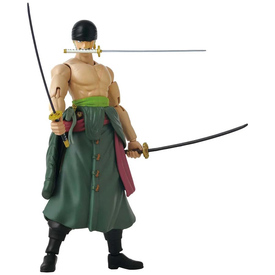 Anime Heroes One Piece 6.5-Inch Action Figure - Roronoa Zoro Three Sword Style