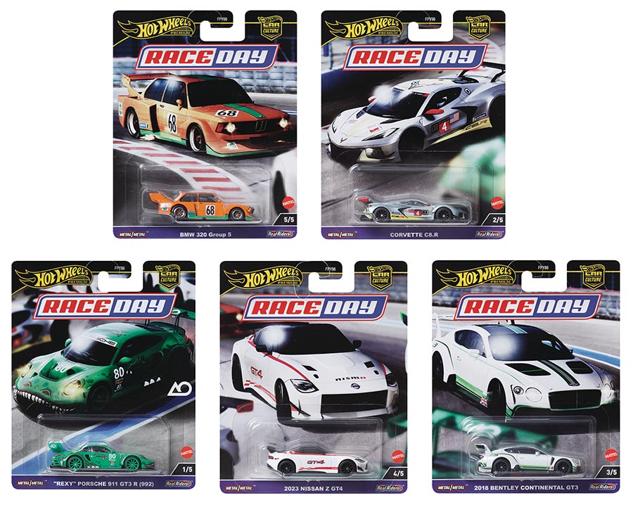 Hot Wheels Premium Car Culture Race Day 1/64 Scale Die-Cast Vehicle Wave D Assortment Case