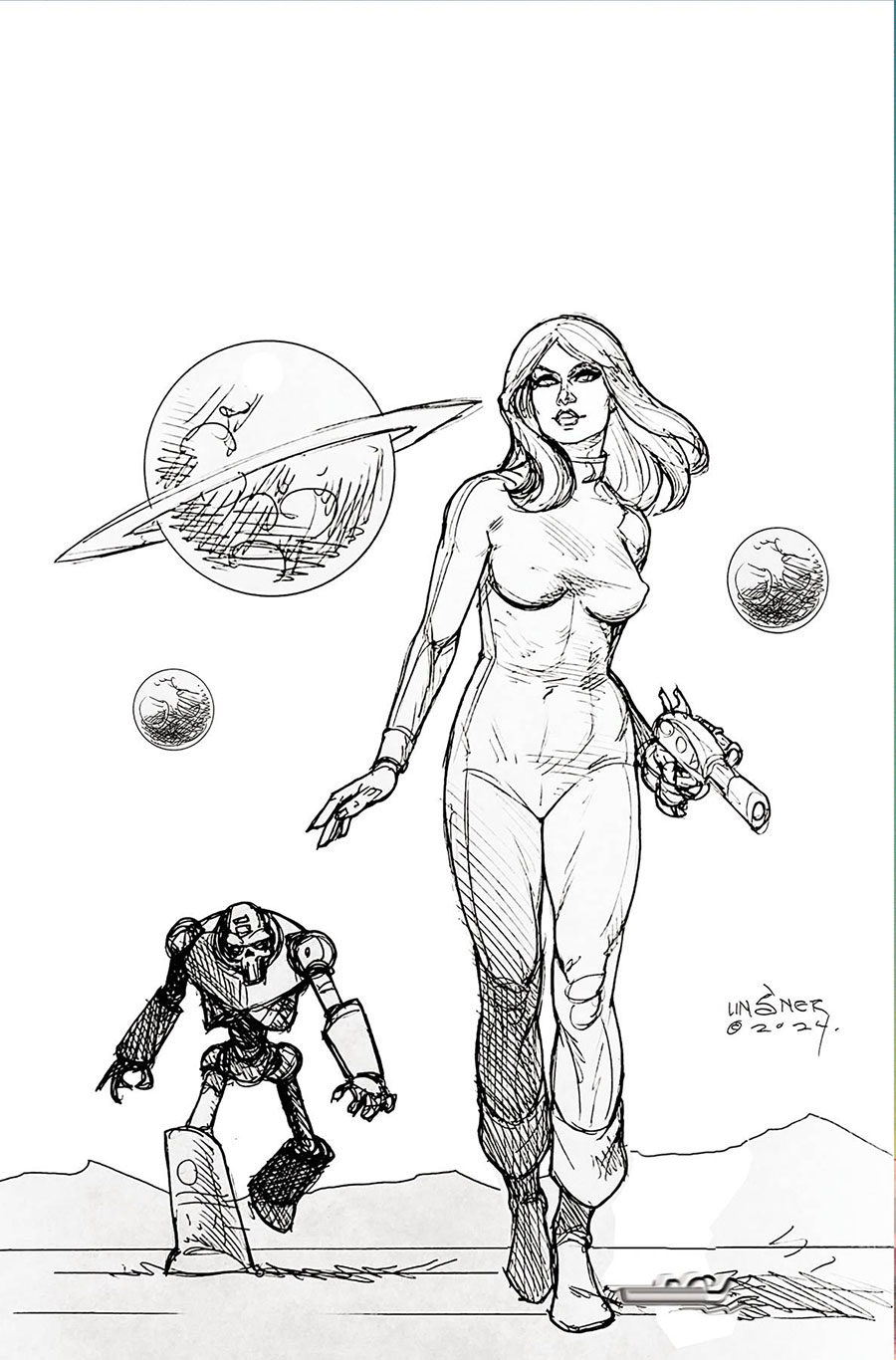 Barbarella Vol 3 #4 Cover K Incentive Joseph Michael Linsner Line Art Virgin Cover