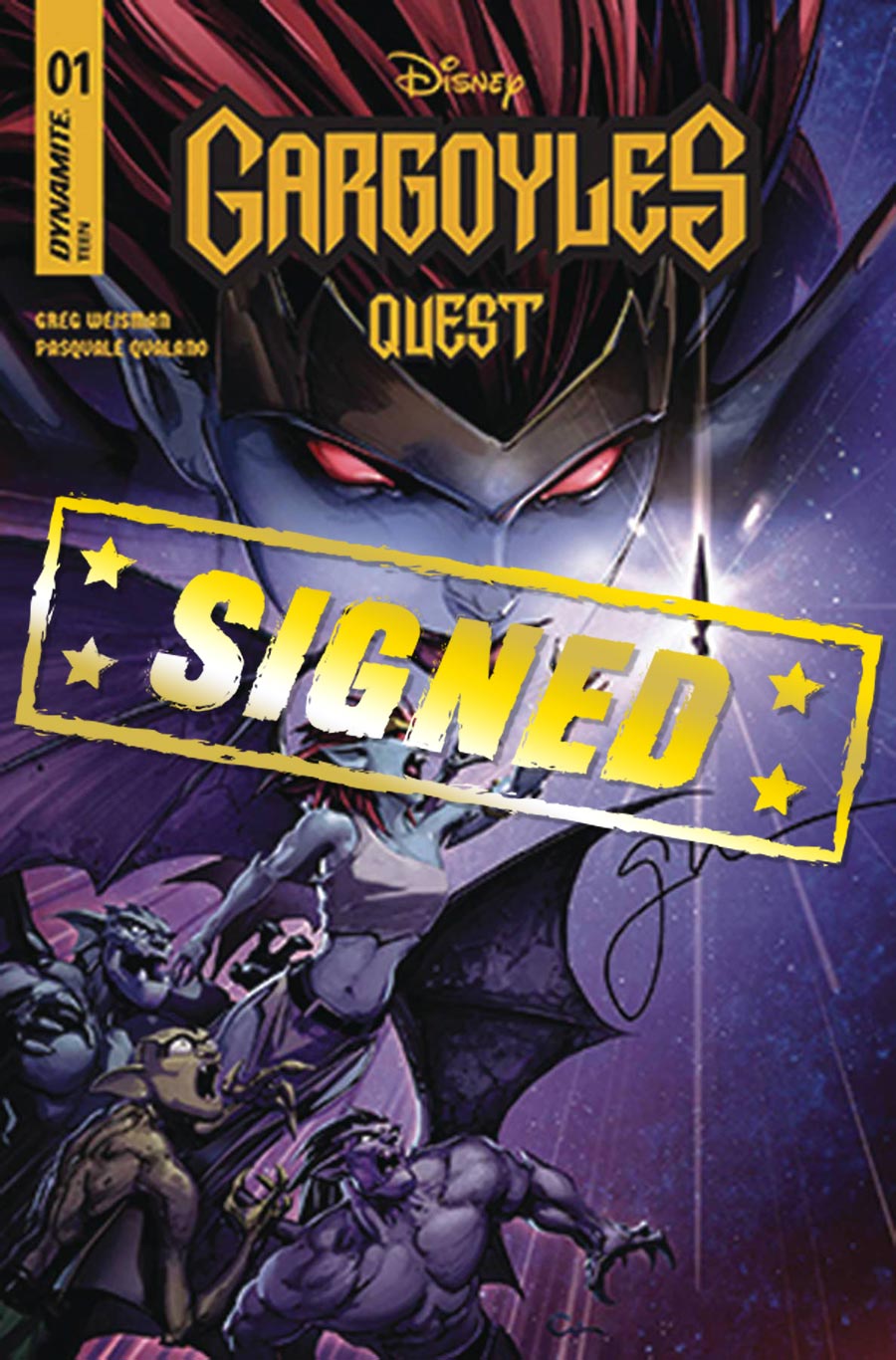 Gargoyles Quest #1 Cover Q Dynamite Com Exclusive Clayton Crain Variant Cover Signed By Greg Weisman