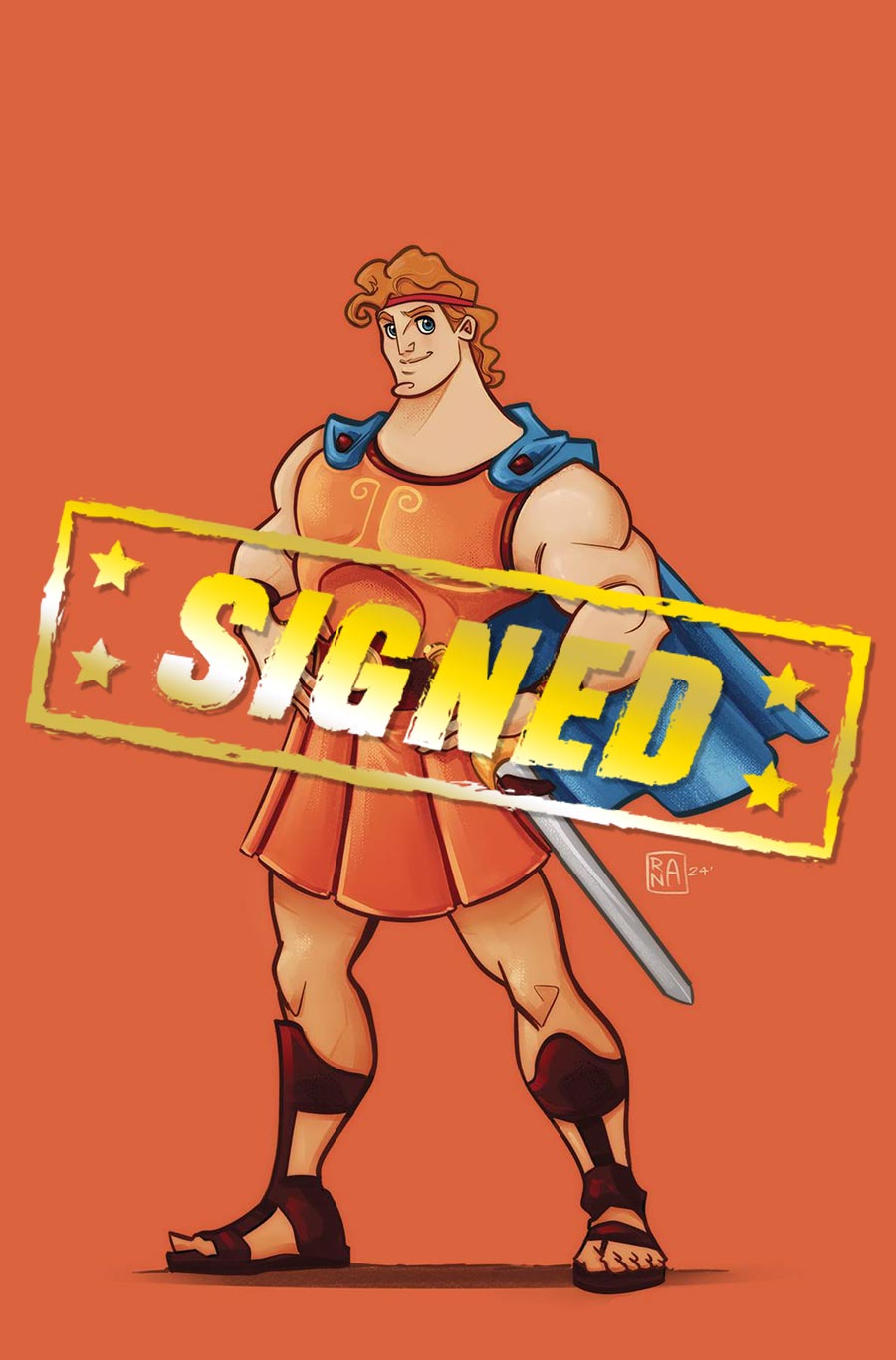 Disney Hercules #1 Cover V Dynamite Com Exclusive Alessandro Ranaldi Negative Space Foil Virgin Cover Signed By Elliott Kalan