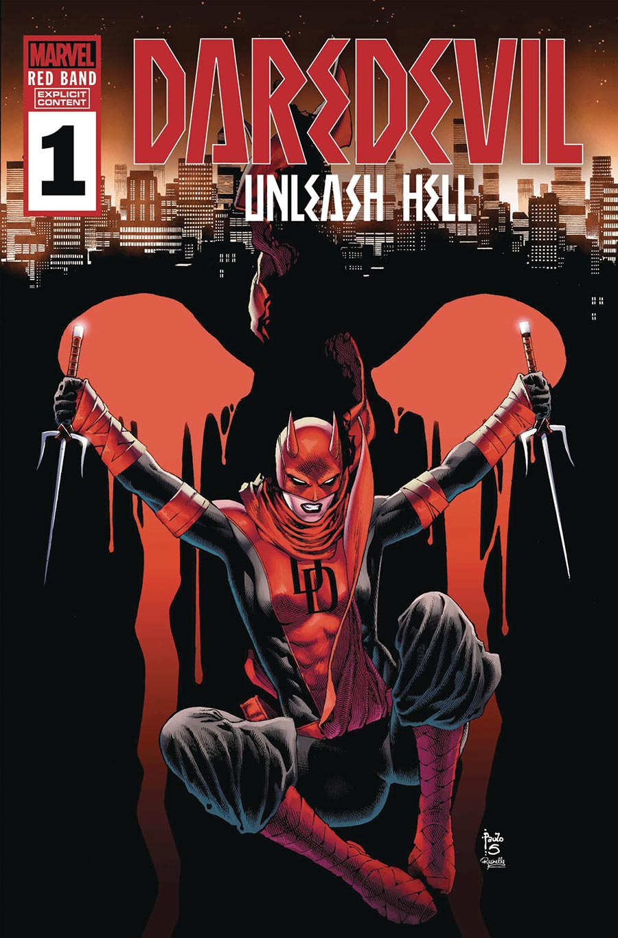 Daredevil Unleash Hell Red Band #1 Cover I DF Signed By Erica Schultz