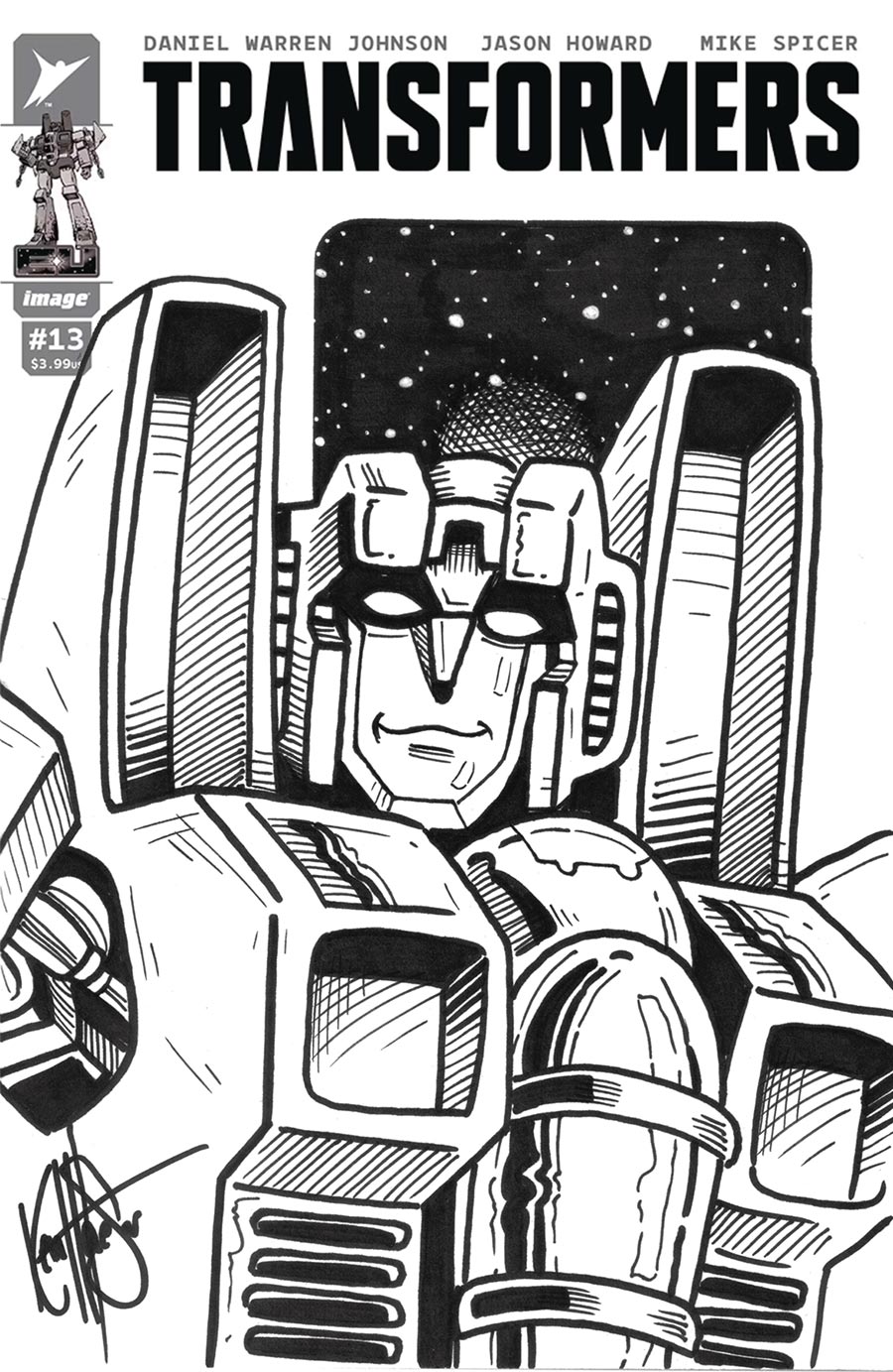 Transformers Vol 5 #13 Cover M DF Signed & Remarked By Ken Haeser With A Starscream Hand-Drawn Sketch