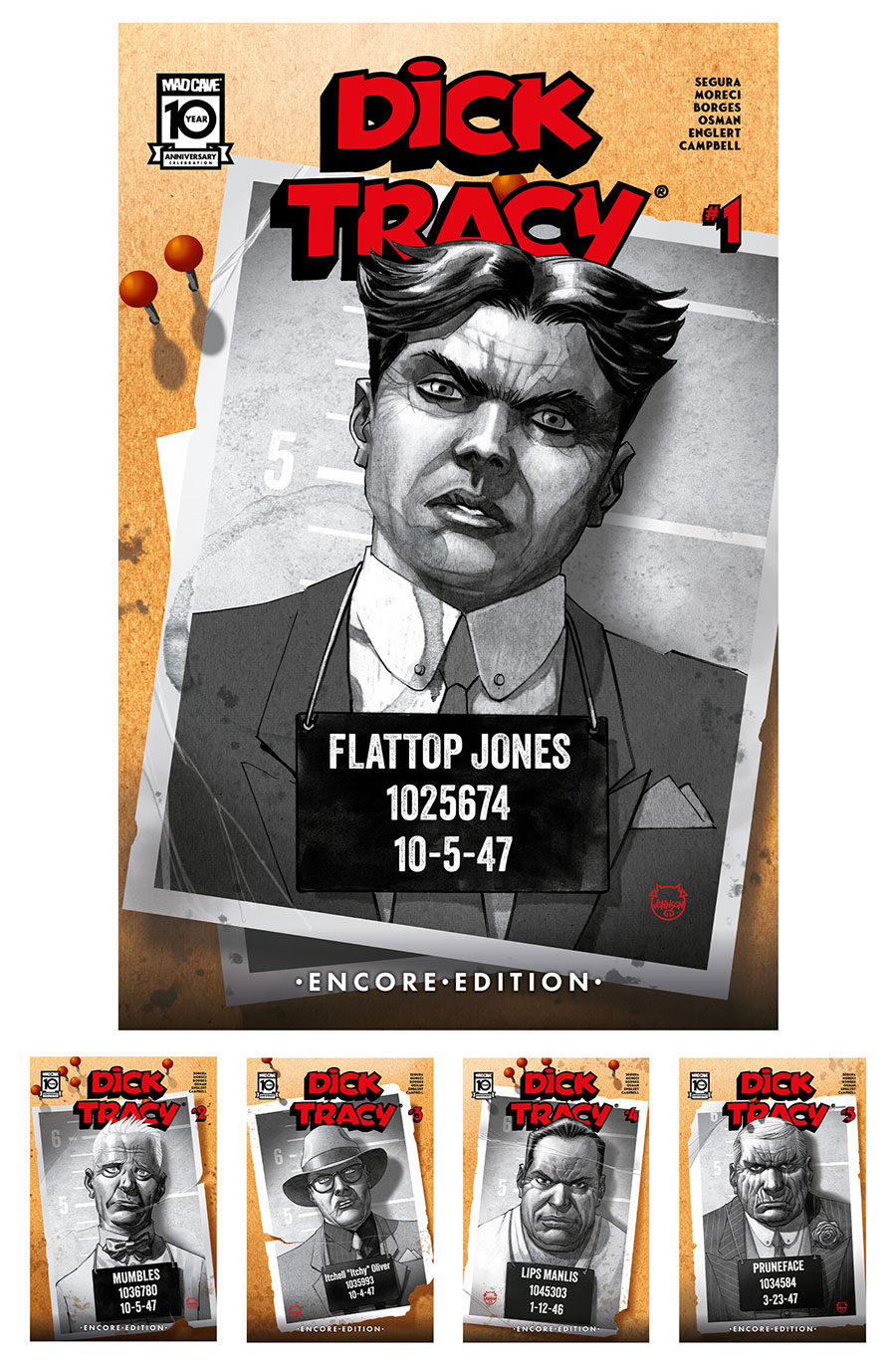 Dick Tracy (Mad Cave Studios) #1-5 Dave Johnson Encore Edition Set