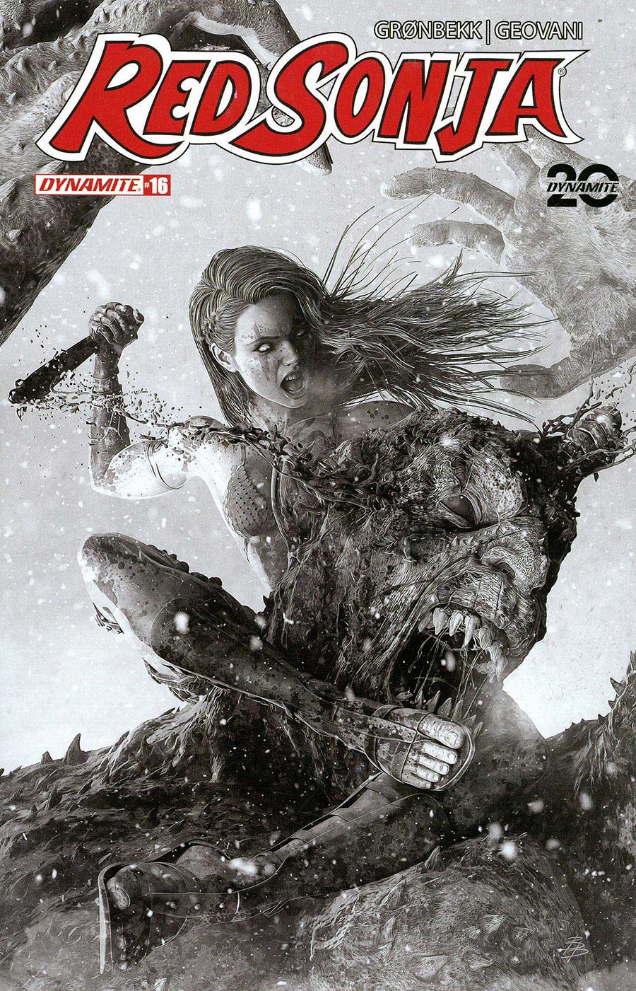 Red Sonja Vol 10 #16 Cover N Incentive Bjorn Barends Black & White Cover