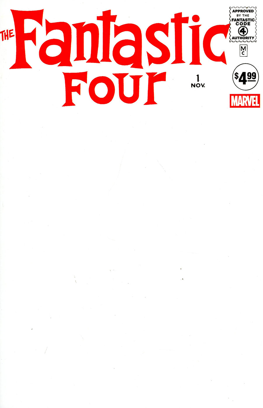 Fantastic Four #1 Cover H Facsimile Edition Variant Blank Cover (2025 Printing)