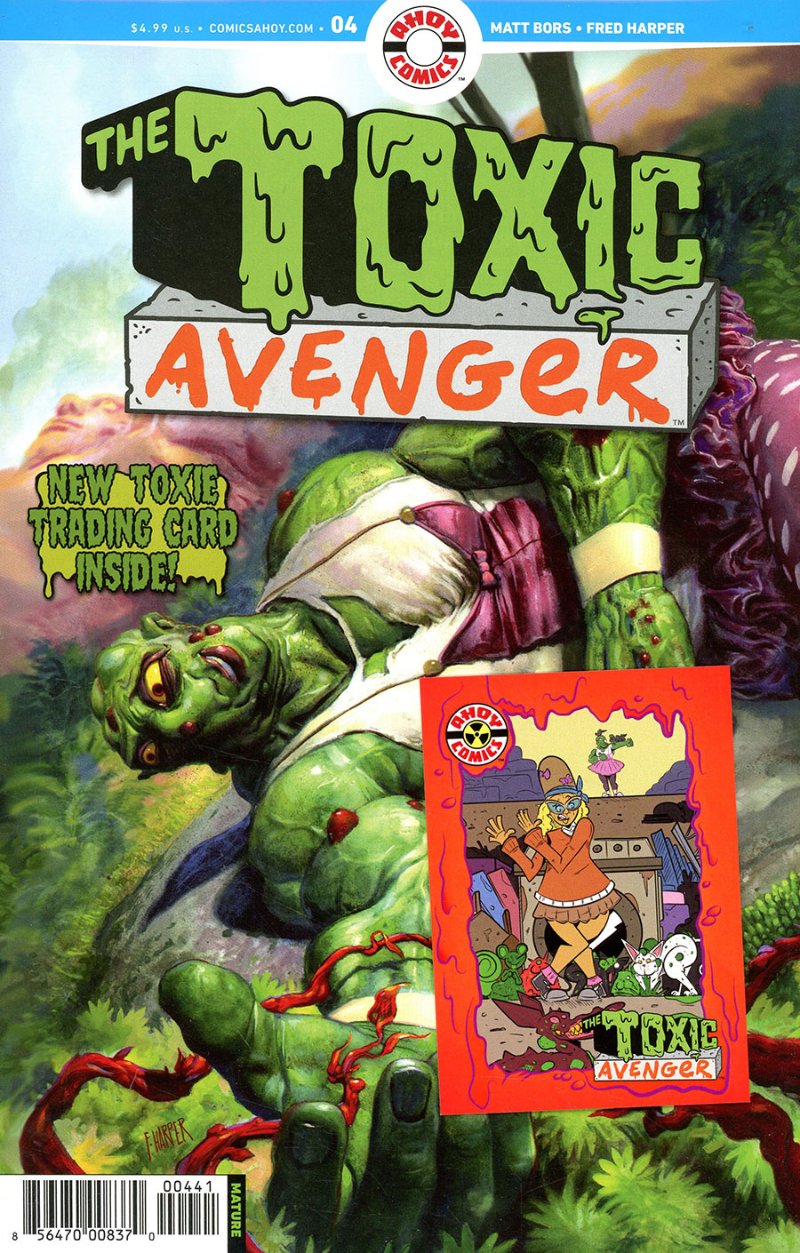 Toxic Avenger Vol 2 #4 Cover D Variant Fred Harper Polybagged Cover With Trading Card